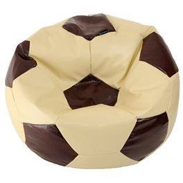 Кресло-мешок Мяч экокожа (100х100 см) кремово-коричневый