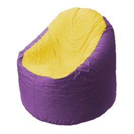 Кресло-мешок Bravo сиреневое, сидушка желтая