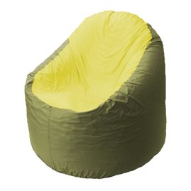 Кресло-мешок Bravo оливковое, сидушка желтая