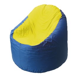 Кресло-мешок Bravo синее, сидушка желтая
