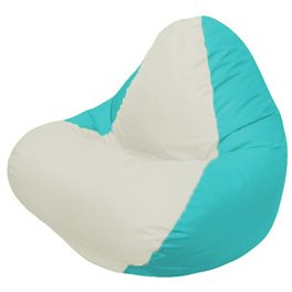 Кресло-мешок RELAX бирюзовое, сидушка белая