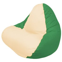 Кресло-мешок RELAX зелёное , сидушка светло - бежевая