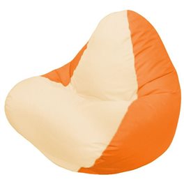 Кресло-мешок RELAX оранжевое , сидушка светло - бежевая