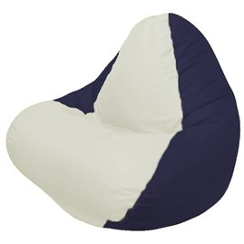 Кресло-мешок RELAX  тёмно-синее, сидушка светло-бежевая