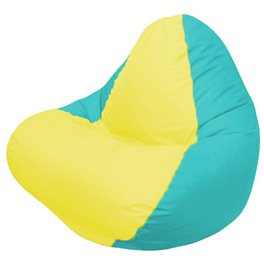 Кресло-мешок RELAX бирюзовое, сидушка жёлтая