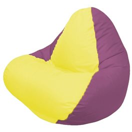 Кресло-мешок RELAX бордовое, сидушка жёлтая