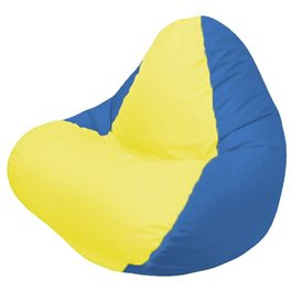 Кресло-мешок RELAX синее, сидушка жёлтая