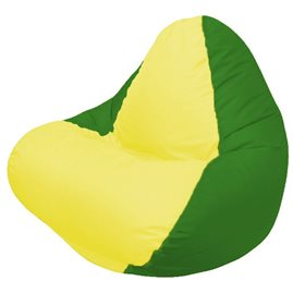 Кресло-мешок RELAX зелёное, сидушка жёлтая