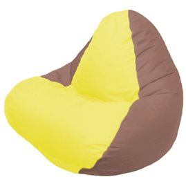 Кресло-мешок RELAX коричневое, сидушка жёлтая