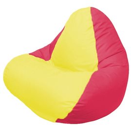 Кресло-мешок RELAX красное, сидушка жёлтая