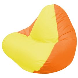 Кресло-мешок RELAX оранжевое, сидушка жёлтая