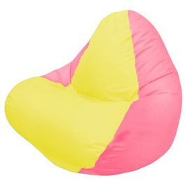 Кресло-мешок RELAX розовое, сидушка жёлтая