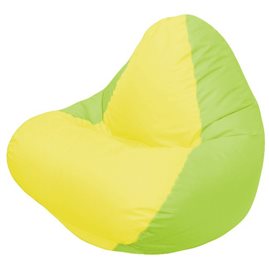 Кресло-мешок RELAX салатовое, сидушка жёлтая