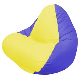 Кресло-мешок RELAX тёмно-синее, сидушка жёлтая