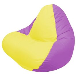Кресло-мешок RELAX сиревевое, сидушка жёлтая