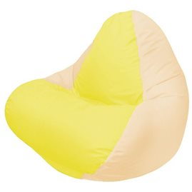 Кресло-мешок RELAX светло-бежевое, сидушка жёлтая