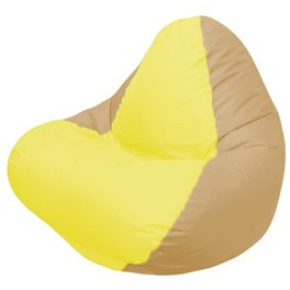Кресло-мешок RELAX тёмно-бежевое, сидушка жёлтая