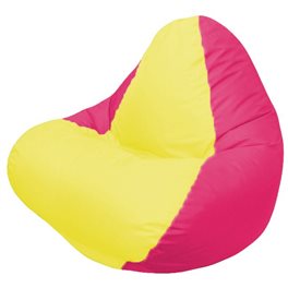 Кресло-мешок RELAX малиновое, сидушка жёлтая