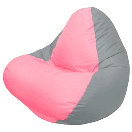 Кресло-мешок RELAX серое, сидушка розовая