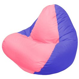 Кресло-мешок RELAX тёмно-синее, сидушка розовая