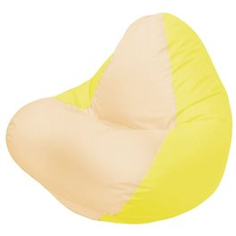 Кресло-мешок RELAX жёлтое, сидушка светло-бежевое