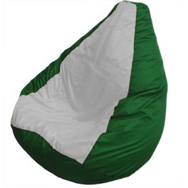 Кресло-мешок "Груша Макси" бело-зеленое
