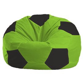 Бескаркасное кресло-мешок Мяч салатово - чёрное 1.1-153 