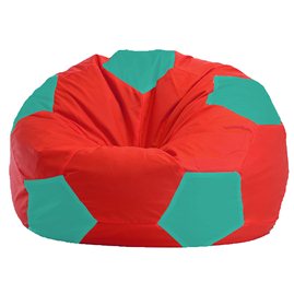 Бескаркасное кресло-мешок Мяч красно - бирюзовое 1.1-182