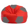 Бескаркасное кресло-мешок Мяч красно - светло-серое 1.1-173