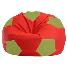 Бескаркасное кресло-мешок Мяч красно - оливковый