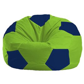 Бескаркасное кресло-мешок Мяч салатово - тёмно-синее 1.1-159