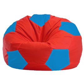 Бескаркасное кресло-мешок Мяч красно - голубое 1.1-179
