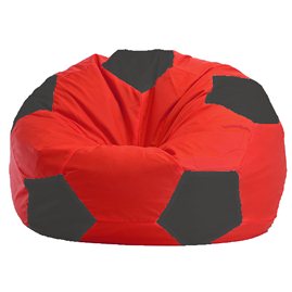 Бескаркасное кресло-мешок Мяч красно - тёмно-серое 1.1-170