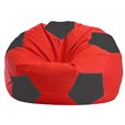 Бескаркасное кресло-мешок Мяч красно - тёмно-серое 1.1-170