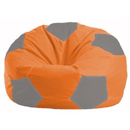 Кресло-мешок Мяч оранжевый - серый М 1.1-214