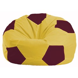 Кресло-мешок Мяч жёлтый - бордовый М 1.1-265