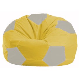 Кресло-мешок Мяч жёлтый - белый М 1.1-266
