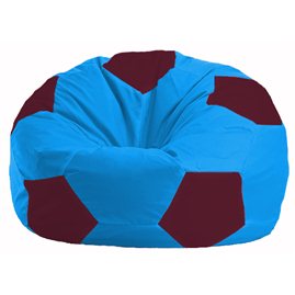 Кресло-мешок Мяч голубой - бордовый М 1.1-281