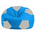 Кресло-мешок Мяч голубой - белый М 1.1-282