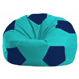 Кресло-мешок Мяч бирюзовый - тёмно-синий М 1.1-286