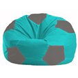 Кресло-мешок Мяч бирюзовый - серый М 1.1-292