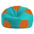 Кресло-мешок Мяч бирюзовый - оранжевый М 1.1-296