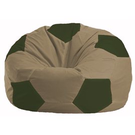 Кресло-мешок Мяч бежевый - тёмно-оливковый М 1.1-82
