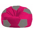 Кресло-мешок Мяч малиновый - серый М 1.1-374