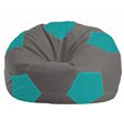 Кресло-мешок Мяч серый - бирюзовый М 1.1-335