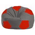 Кресло-мешок Мяч серый - красный М 1.1-332