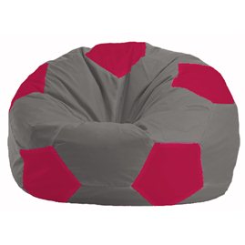 Кресло-мешок Мяч серый - малиновый М 1.1-353