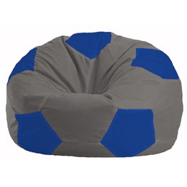 Кресло-мешок Мяч серый - синий М 1.1-345