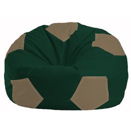Кресло-мешок Мяч тёмно-зелёный - бежевый М 1.1-60
