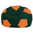 Кресло-мешок Мяч тёмно-зелёный - оранжевый М 1.1-64